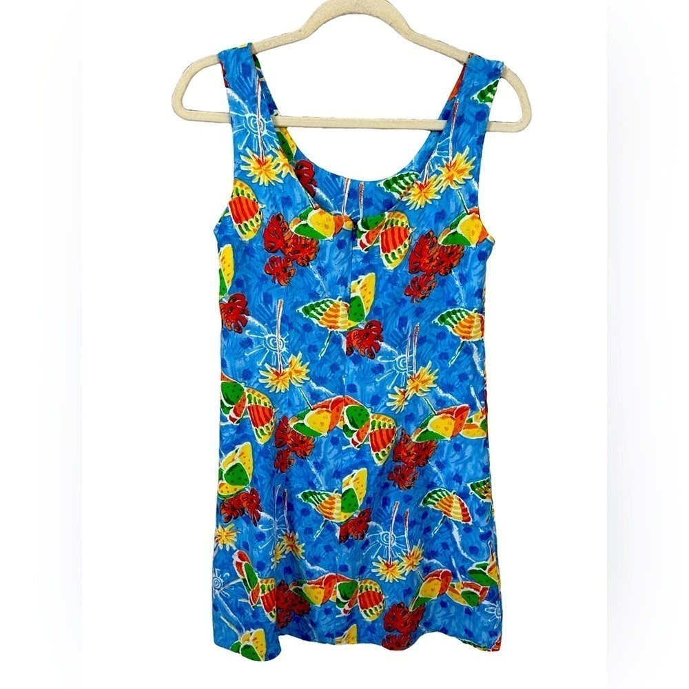 VTG 90s resort-wear made USA tropical colorful beach vacay swim suit coverup M - Picture 2 of 11